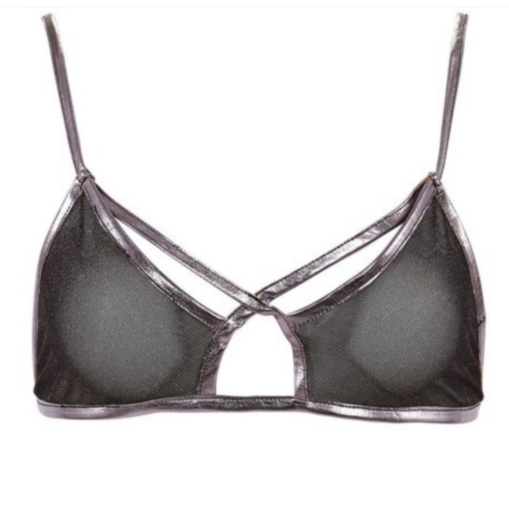 For Love And Lemons Metallic Black Bralette